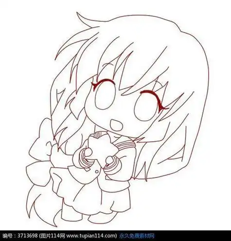 呆萌可爱女孩简笔画女孩萌萌哒卡通头像女生可爱简笔画绘动漫 简笔画