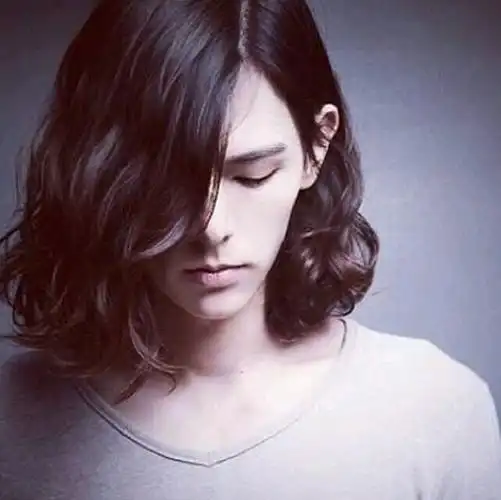 批发小时代4李贤宰同款男士中分卷发男士假发男发中长卷发男假发图片