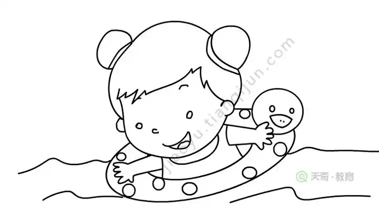 游泳简笔画图片大全 夏季游泳简笔画图片大全