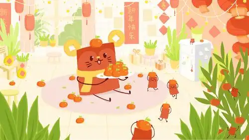 新年快乐创意卡通壁纸图片