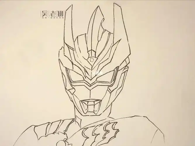 奥特曼系列线描简笔画,令迦奥特曼(上)