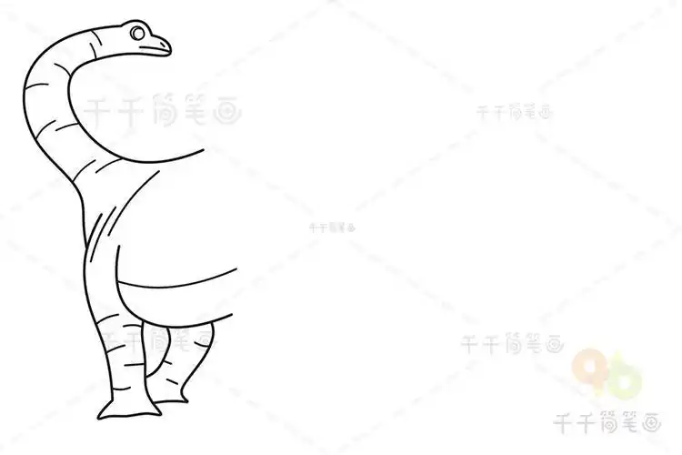 恐龙阿贡简笔画步骤