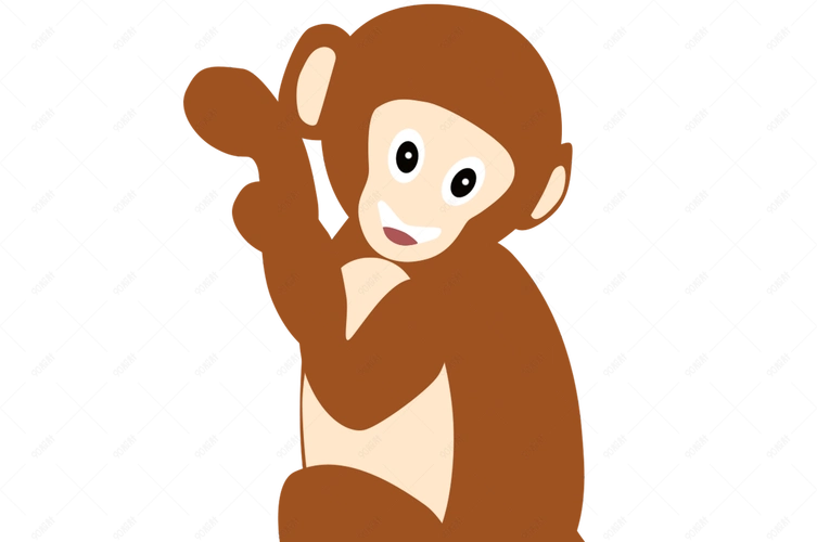 猴子花果山猴卡通手绘高清矢量