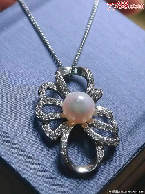 s925纯银镶嵌天然淡水珍珠项链很精致漂亮的一款