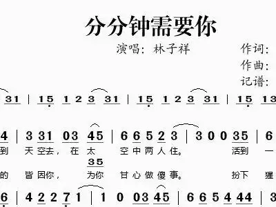 分分钟需要你 林子祥 林子祥 歌谱 简谱