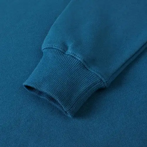 340g重磅毛圈布运动圆领卫衣冷色色调宝石蓝纯色大码女装