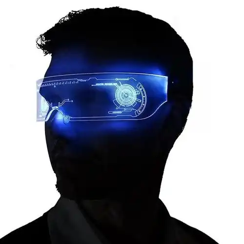 会发光的眼镜未来科技感led网红抖音同款闪荧光蹦迪拍照道具墨镜 图片