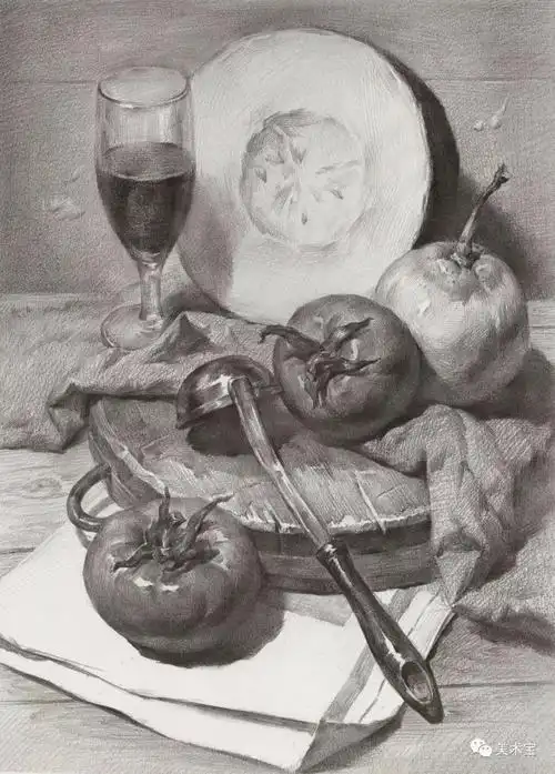 临摹精选丨素描静物组合范画 - 艺考查查