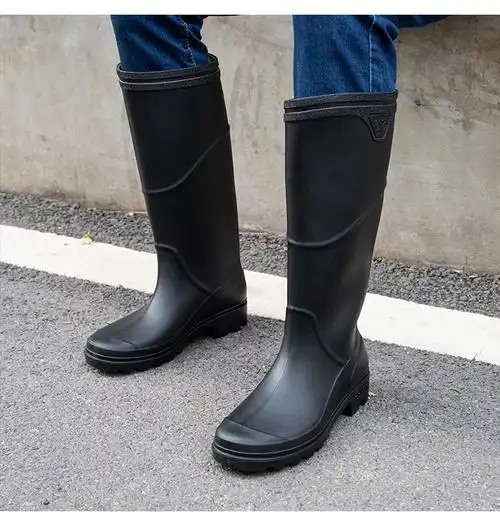 鹿凌青高端品牌 男士水桶鞋男长款防水防滑长筒胶鞋雨鞋夏非过膝长靴