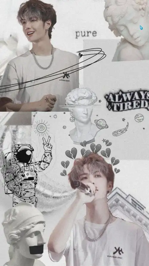 王一博自制壁纸拼贴壁纸禁二改二传