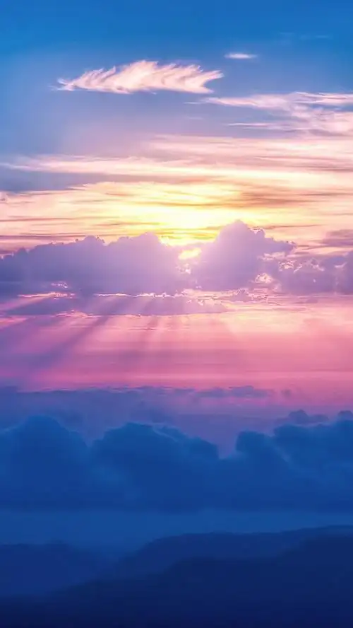 简约晚霞日落手机端h5背景