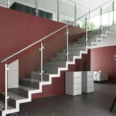 不锈钢玻璃护栏 家用不锈钢立柱 室内楼梯扶手