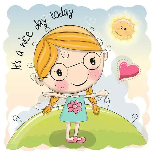 可爱的卡通女孩