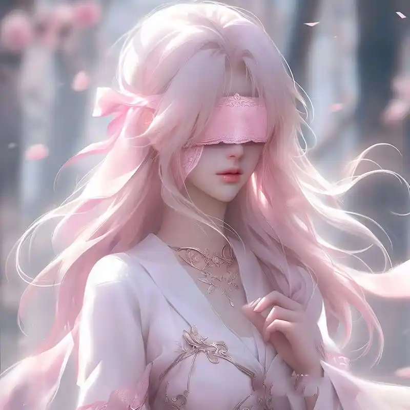 蒙眼小姐姐,粉色系一战封神!▏女生头像