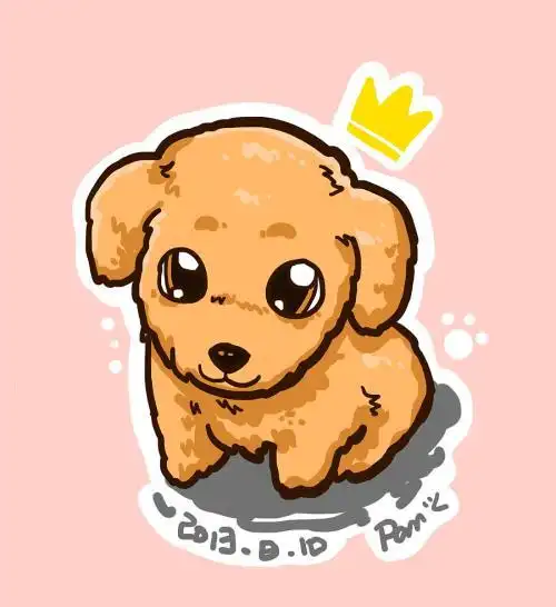 泰迪卡通简笔画