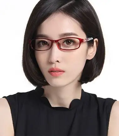 戴眼镜中短发烫发发型 烫发短发发型图片