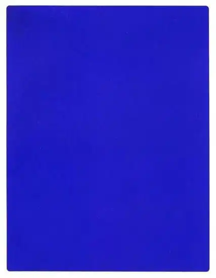 的克莱因蓝色板克莱因蓝展览空间"克莱因蓝"涂抹在雕塑上1960年3月9日