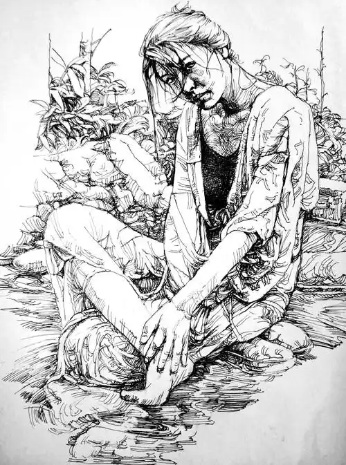 作品:背影作者:陈钟蔚类别:钢笔画作者:国宝类别:钢笔速写作品:《古建