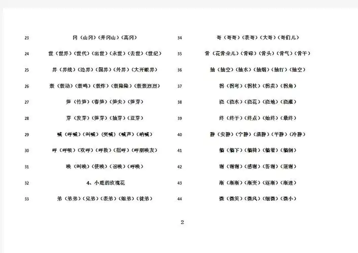 最新人教版语文二年级下册生字组词全