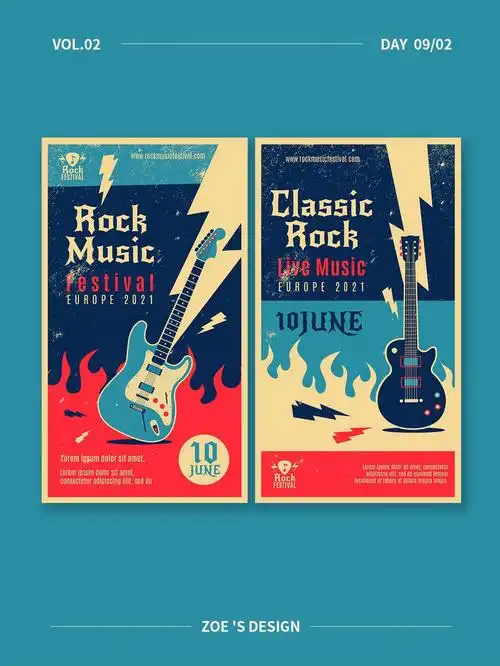 vol02海报素材分享摇滚音乐