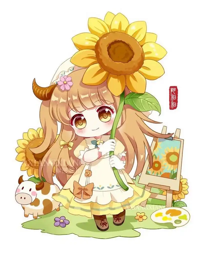 原创q版十二星座金牛座女生头像壁纸分享 今天画好了充满艺术细胞的