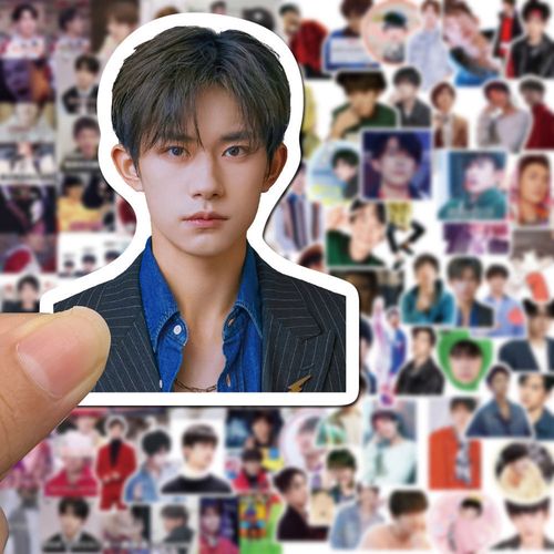 100张易烊千玺表情包搞笑自粘图案笔记本电脑diy手账贴画防水贴纸