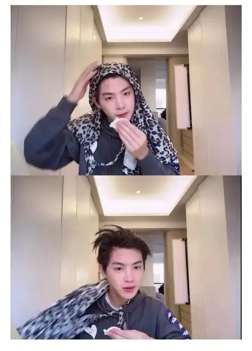 黄明昊发布最新vlog,素颜面对镜头一顿整,拿卸妆棉上底妆