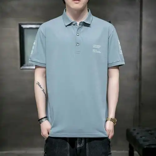 短袖polo衫t恤8男夏季加肥加大胖子潮流翻领宽松休闲纯棉半袖大码