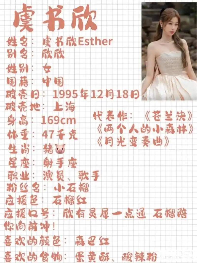 虞书欣个人资料