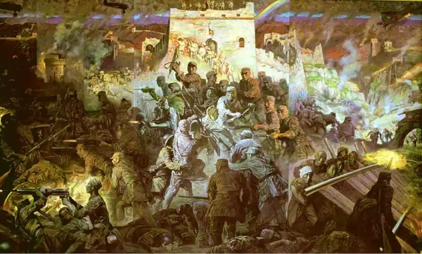 > 李如油画作品-百团大战