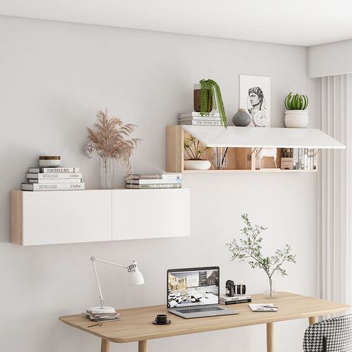 实木书架墙上置物架壁挂式墙面柜收纳壁柜客厅卧室小书柜书房吊柜