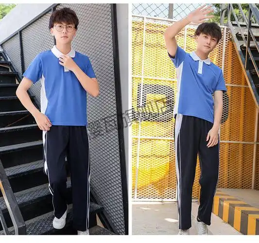 樱瓦深圳校服裤子夏季装中学生初高中生男女运动校裤速干短袖长裤套装