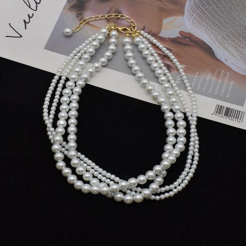 复古多层华丽高档珍珠项链气质宴会百搭叠戴项链