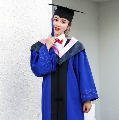 巴贝仕硕士服毕业礼服 文科垂布学士服学士帽学生装硕士服学位服k
