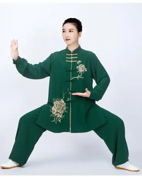 2022新款洋气太极服女装高端棉麻比赛表演太极拳练功服装春秋夏季墨