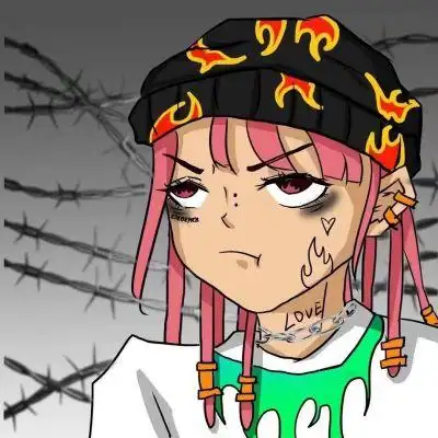 手绘嘻哈风酷酷的动漫情侣头像一对