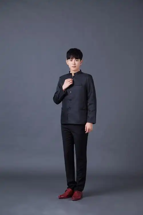 复古民国风学生装五四青年中山装男套装儿童大合唱表演朗诵演出服