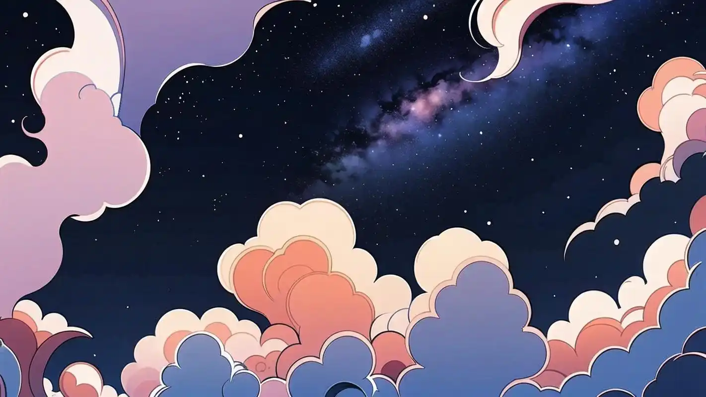 唯美星空云朵壁纸,浪漫至死不渝90