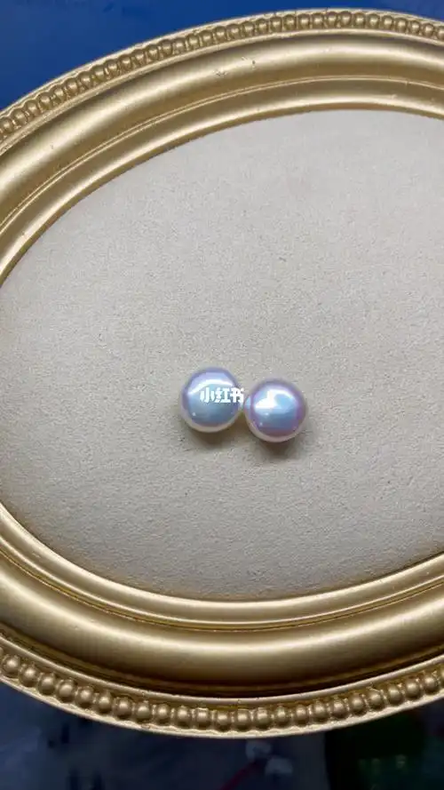 闪闪发光天然珍珠好不容易配出来这么一对