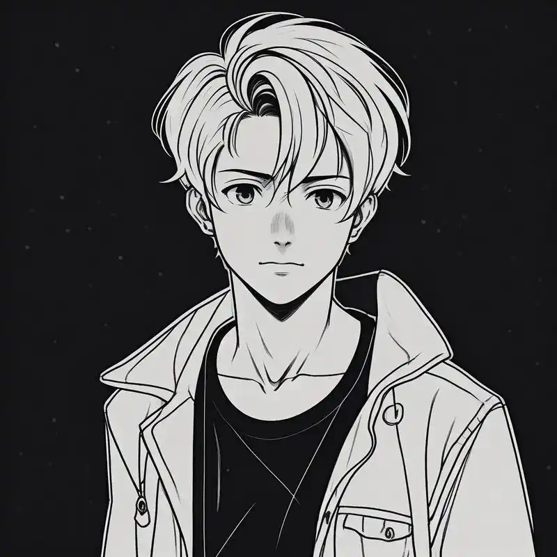 黑白素描动漫男生头像99 超酷的黑白素描动漫男生头像来啦!