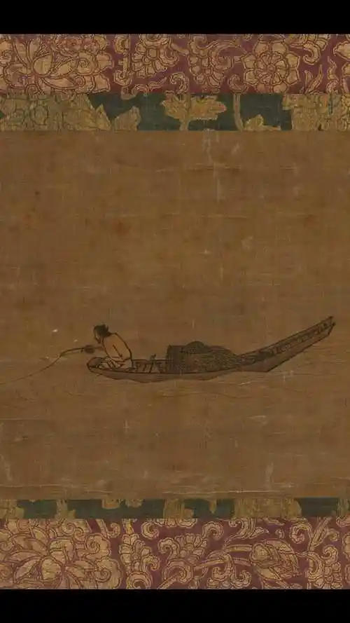 南宋马远寒江独钓图绢本