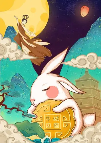 节日插画 中秋
