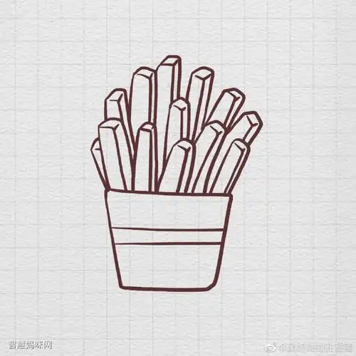 美味薯条简笔画画法步骤