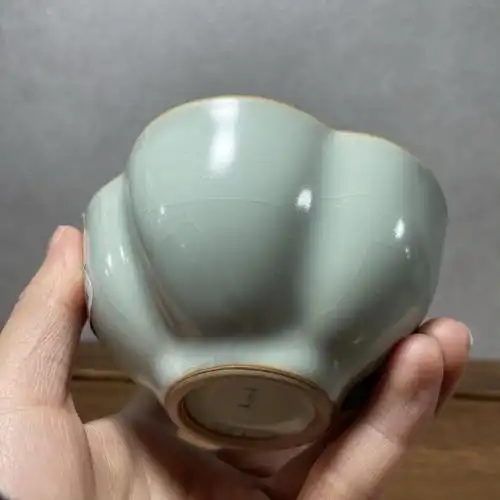 汝窑问鼎格物老款鼎峰汝瓷天青色梅花经典款停茶杯