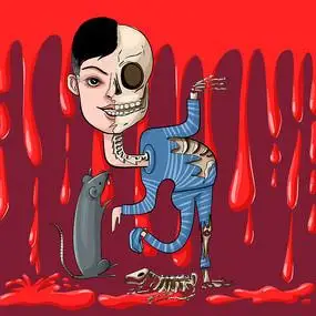 原创半人半鬼卡通插画