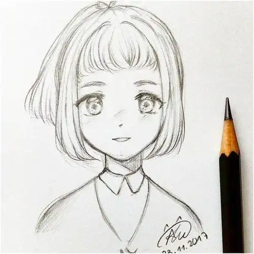 动漫人物手绘线稿图非常适合初学者临摹