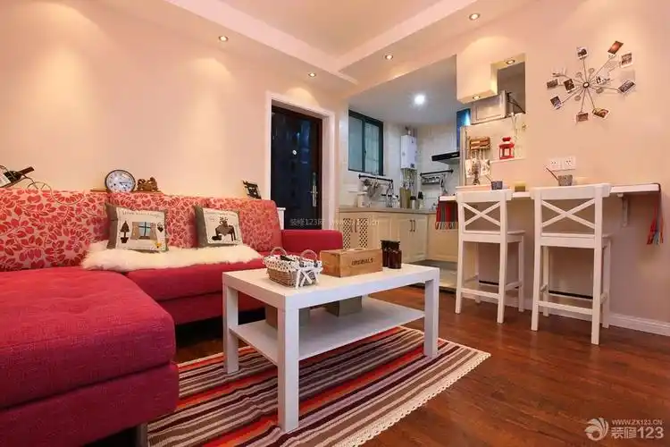 现代简约风格50平米两室一厅装修设计效果图