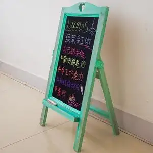 新品田园风格原木框喷漆做p旧立式小黑板商场餐厅店铺移动手写广