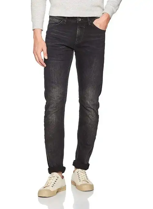 tom tailor denim 男式 piers 超级黑色牛仔修身牛仔裤