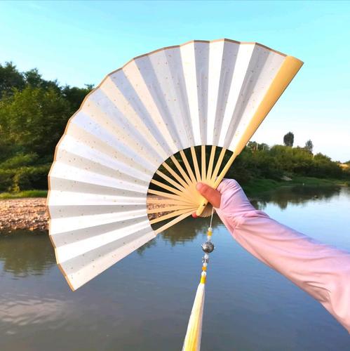 山河令温客行扇子10寸古风中国风汉服折扇玉竹宣纸洒金折叠扇定制